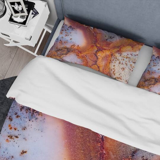 Designart 'Moss Agate with crack' Stone Bedding Set
